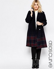 ASOS CURVE Coat in Ombre Check