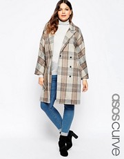 ASOS CURVE Oversized Coat in Heritage Check