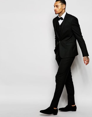 mens black skinny suit