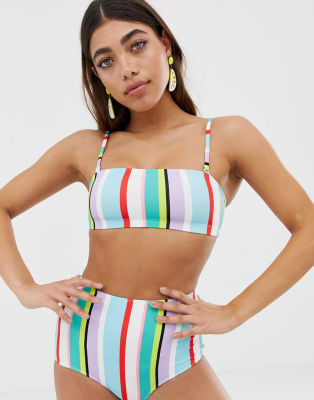 Monki Bunt Gestreifter Bikini Asos