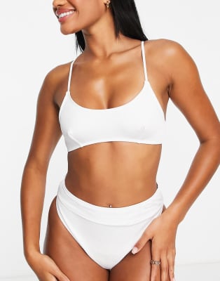 NA KD Vit bikini med hög midja ASOS