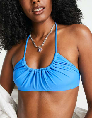 Weekday Halter Ruched Bikini Top And Briefs Asos