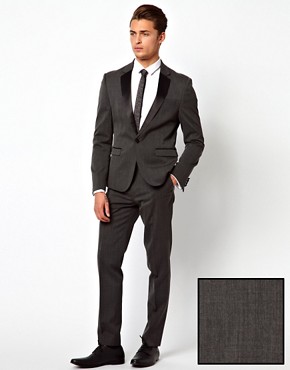 ASOS Skinny Fit Tuxedo Suit in Polywool