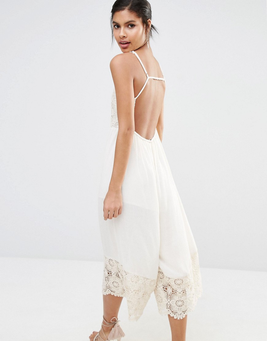 Image 1 of Somedays Lovin Moon Sister Midi Jumpsuit with Lace Embroidery & Low Back