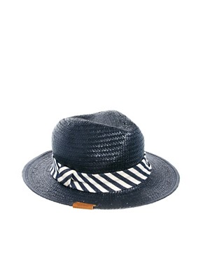 Image 4 of Pepe Jeans Panama Hat with Zig Zag Ribbon