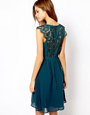 Image 1 of Warehouse Lace Back Soft Dress
