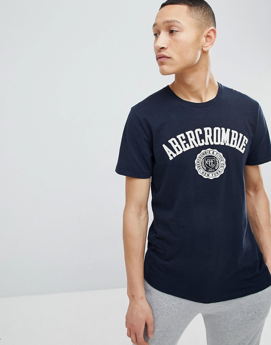 Темно-синяя футболка с логотипом Abercrombie & Fitch - Темно-синий