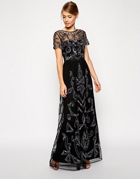 Image 1 of ASOS Embellished Pretty Gothic Maxi Dress
