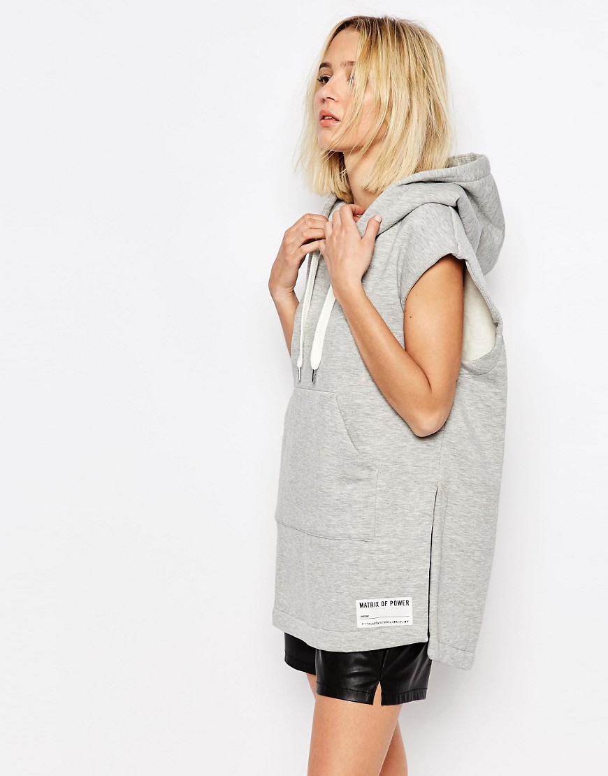 Image 2 of Weekday Sleeveless Hoodie With Back Patch Detail
