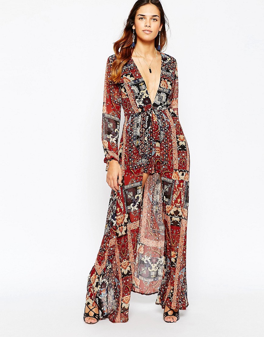 Image 1 of Kiss The Sky Maxi Dress With Shorts