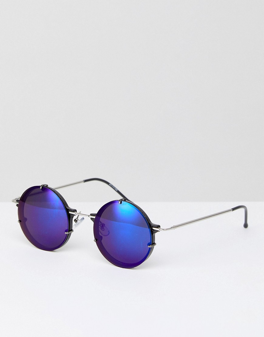 Круглые солнцезащитные очки с синими зеркальными стеклами Spitfire Inf