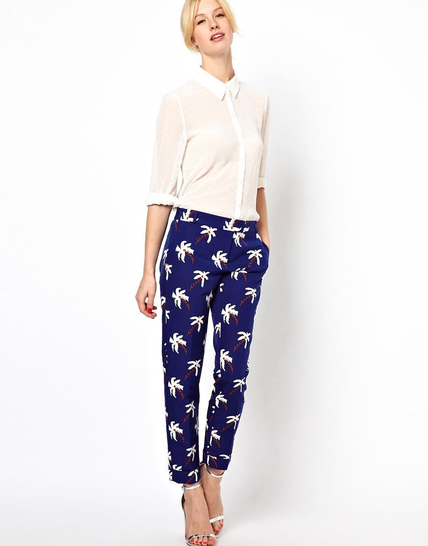 Boutique by Jaeger | Boutique by Jaeger Palm Tree Tailored Trousers at ASOS