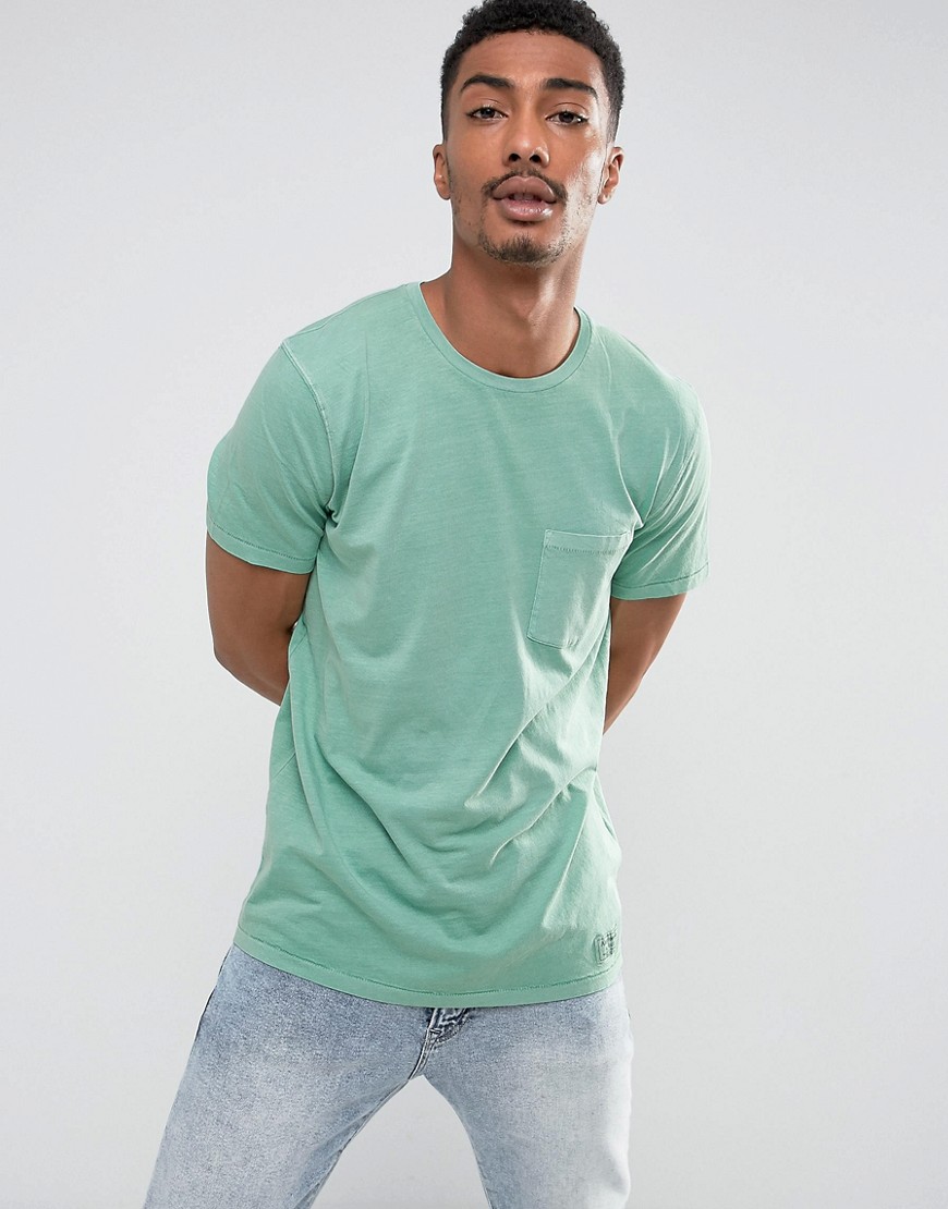 Зеленая узкая футболка с карманом Abercrombie & Fitch - Зеленый