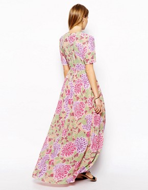 Image 2 of ASOS Maxi Tea Dress In Pastel Floral Print