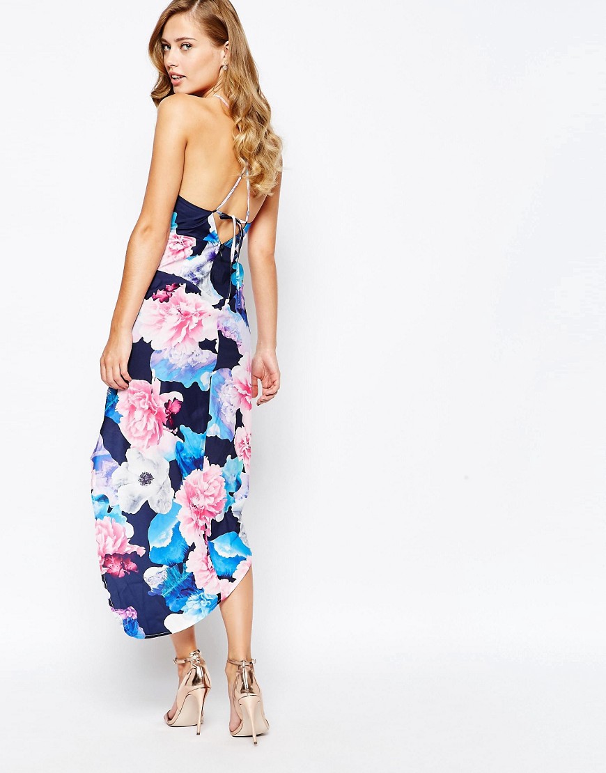 Image 2 of Ginger Fizz Wrap Front Pencil Dress In Dark Floral