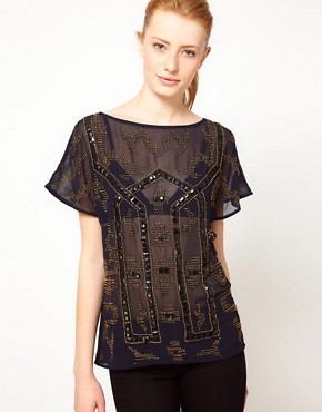 Image 1 of Warehouse Deco Beaded Top