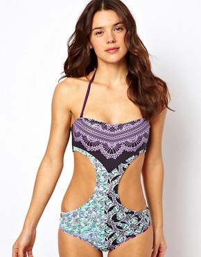 Image 1 of Maaji Lacey Cats Cut Out Swimsuit