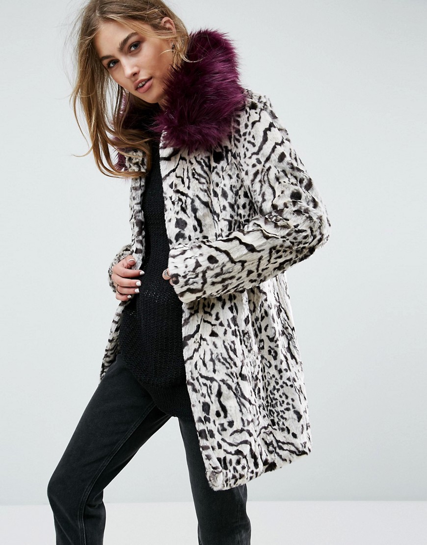 Пальто с искусственным мехом Unreal Fur - Мульти