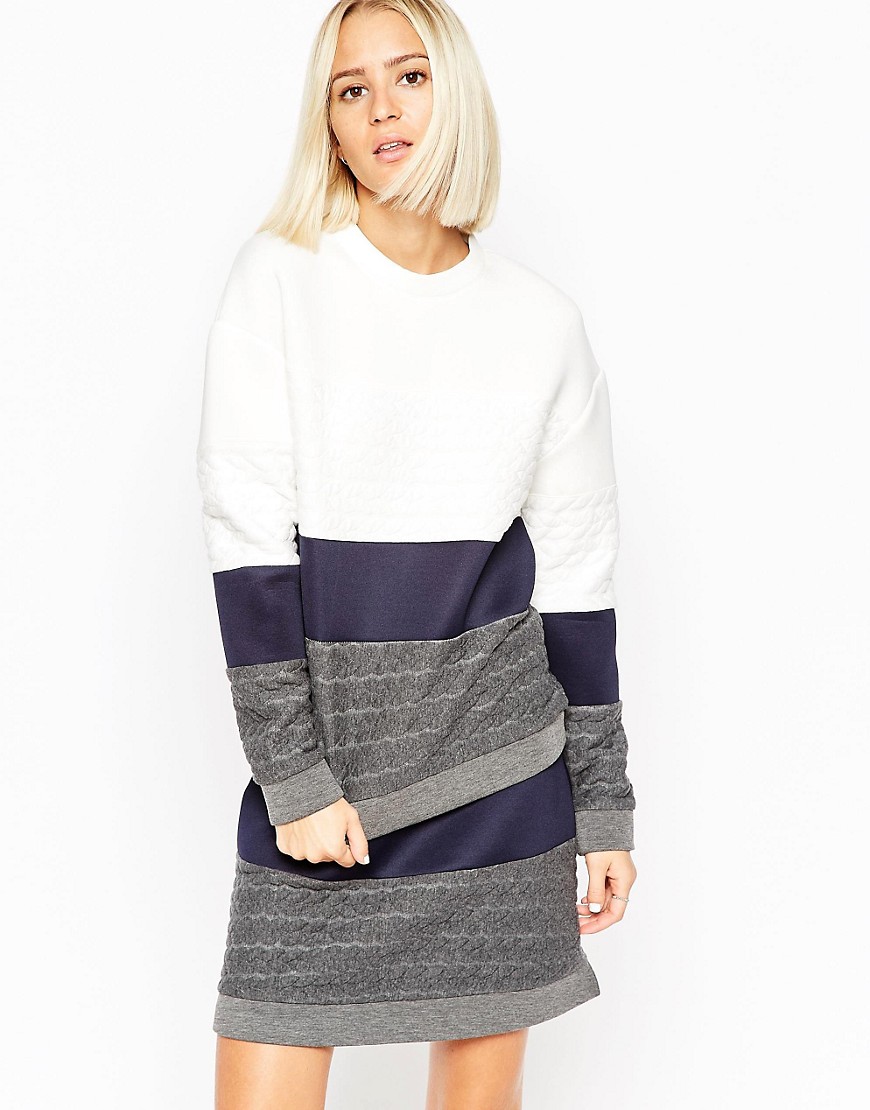 Image 1 of ASOS WHITE Cable Panel Sweat Top