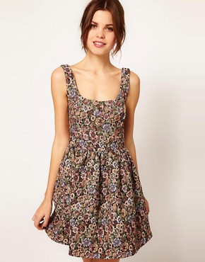 Image 1 of Warehouse Tapestry Dress