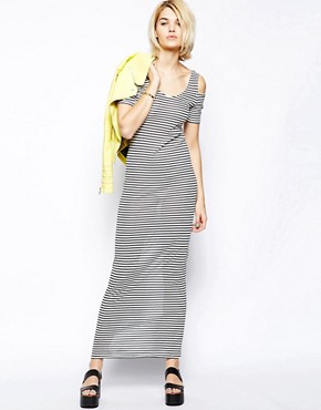Image 4 of Vila Cold Shoulder Maxi Dress