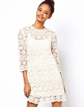 Image 1 of ASOS Shift Dress In Crochet Lace