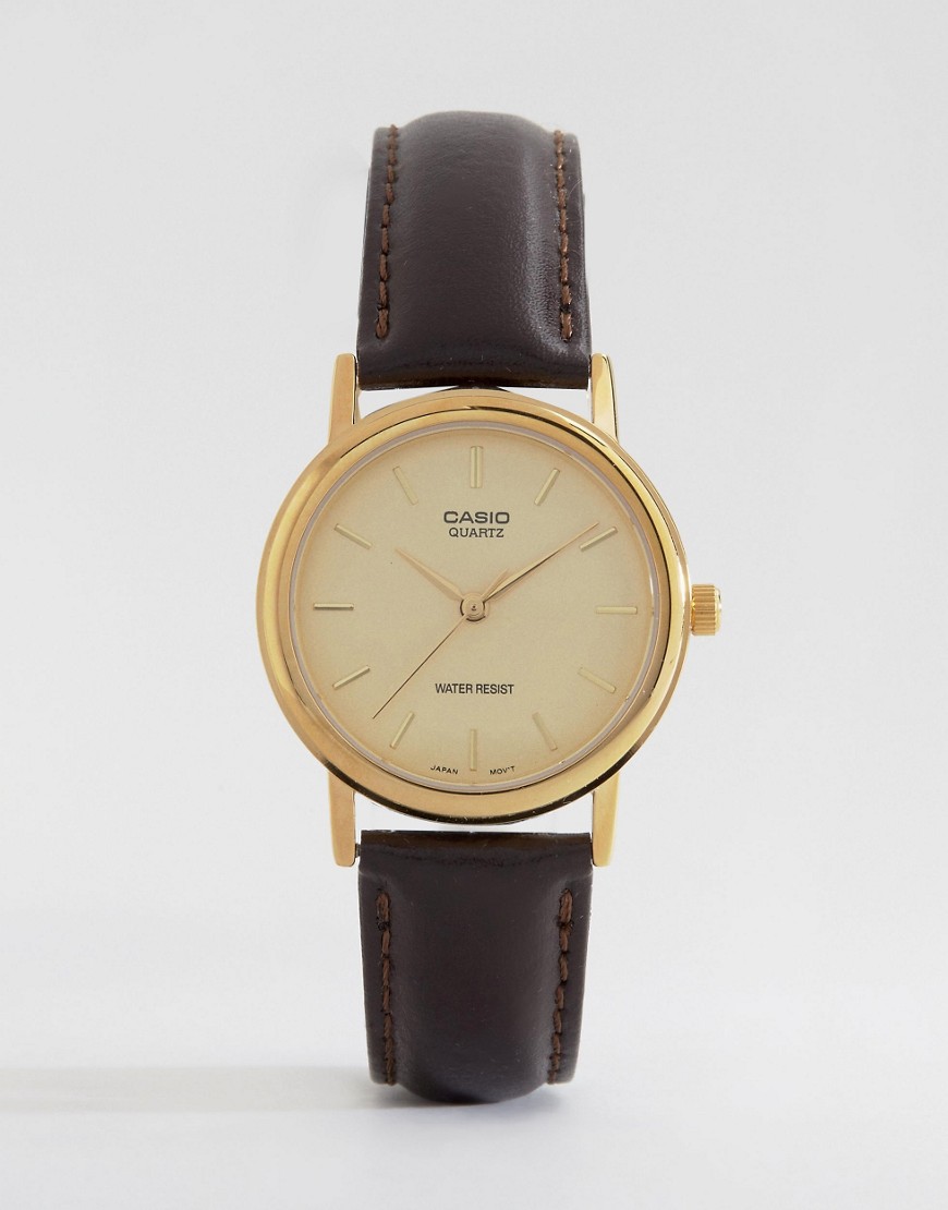 Image 1 of Casio Brown Leather Strap Watch MTP1095Q-9A
