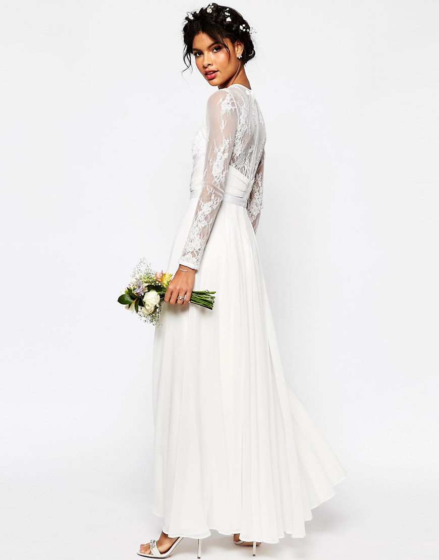Image 2 of ASOS BRIDAL Lace Panelled Maxi Dress