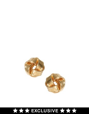 Image 1 of Susan Caplan Exclusive For ASOS Vintage 80s Ribbon Knot Stud Earrings
