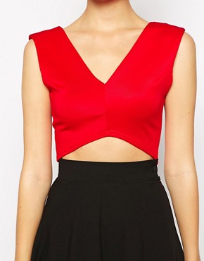 Image 3 of Fashion Union Crop Top With Curved Hem