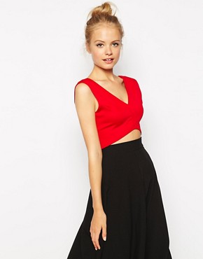 Image 1 of Fashion Union Crop Top With Curved Hem