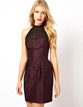 ASOS Bonded Lace Organza Prom Dress 