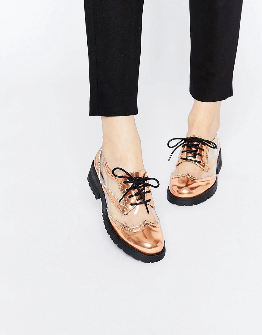 Image 1 of ASOS MY OH MY! Lace Up Flat Shoes