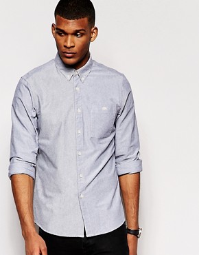 ASOS Oxford Shirt In Grey With Long Sleeves
