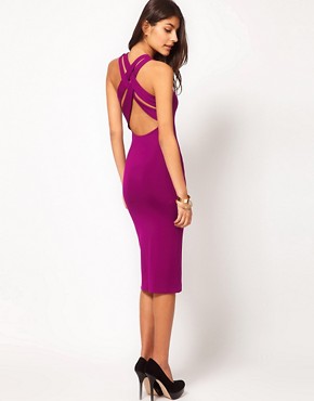 Image 1 of ASOS Midi Dress with Cross Back Strap