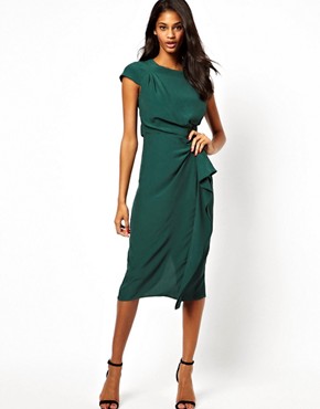 Image 1 of ASOS Pencil Dress With Waterfall Detail