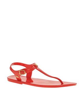 ... French Connection Paisley Jelly Studded Toe Post Flat Sandals at ASOS