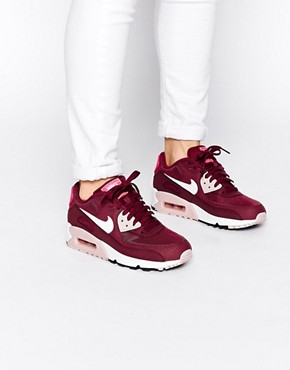 Image 1 of Nike Air Max 90 Essential Burgundy Trainers