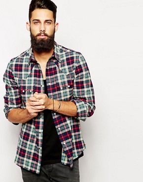ASOS Western Shirt In Long Sleeve With Check 