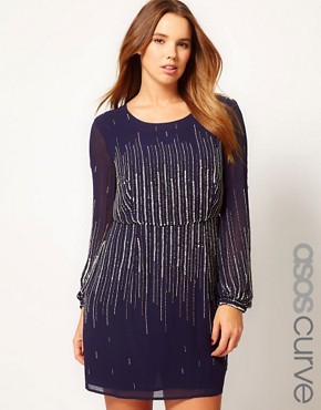 Image 1 of ASOS CURVE Exclusive Dress In Scatter Sequins