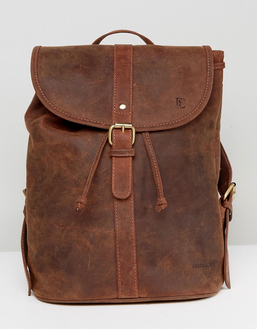 Кожаный рюкзак в винтажном стиле Forbes & Lewis - Коричневый
