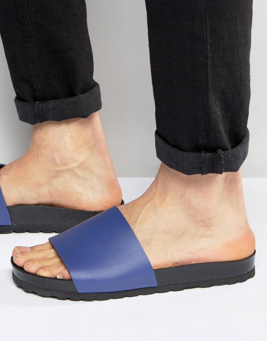 Image 1 of ASOS Slider Sandals In Blue