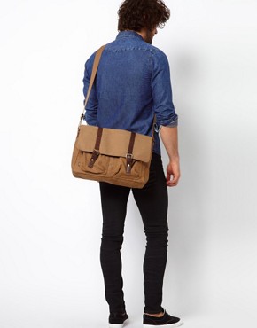 Image 1 of ASOS Canvas Military Satchel