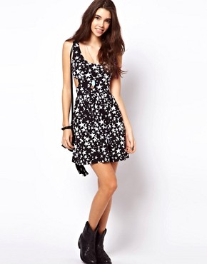 Image 4 of ASOS Sundress In Star Print With Strap Back