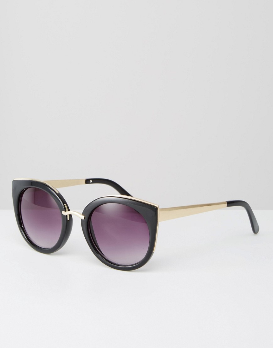 Image 1 of ASOS Kitten Sunglasses With Metal Sandwich Detail And Nose Bridge