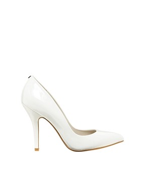 Image 1 of Faith Callaway White Patent Heeled Court Shoes