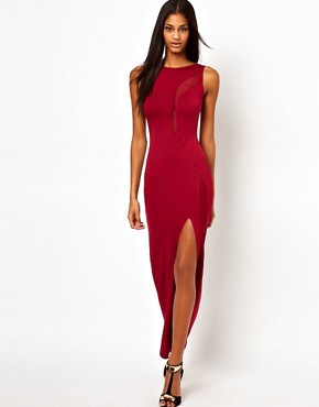 Image 1 of ASOS Maxi Dress With Sheer Inserts