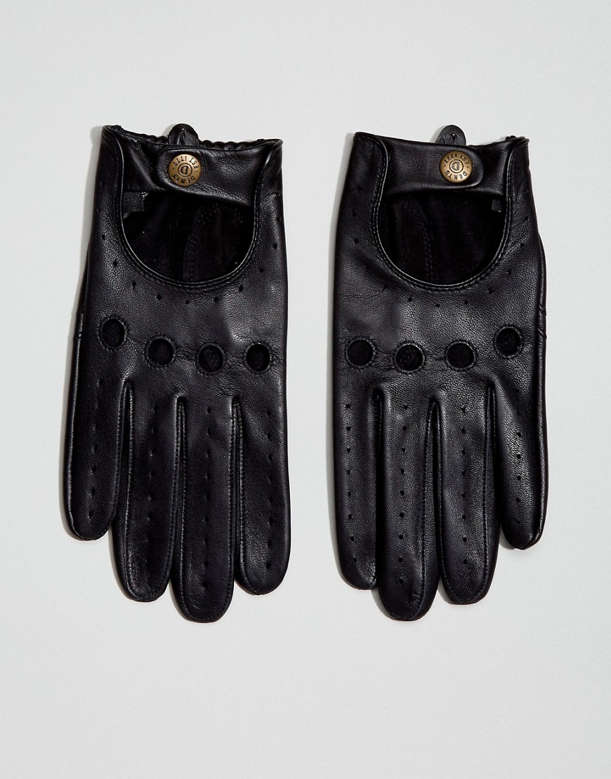 Кожаные перчатки для вождения Dents Delta - Черный