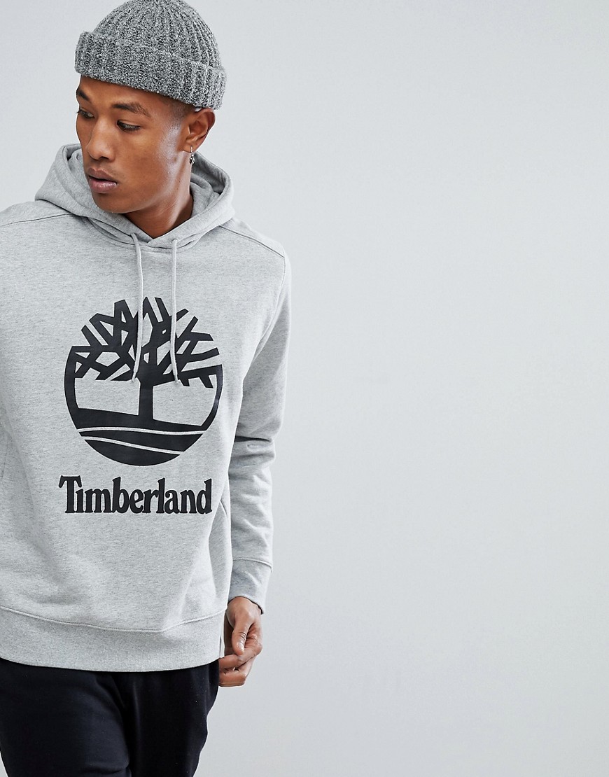 Худи серого цвета меланж через голову с логотипом Timberland - Серый