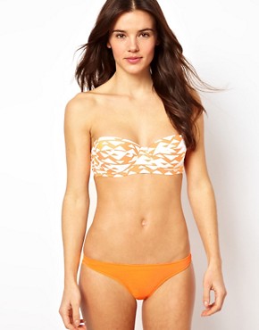 Imagen 4 de Top de bikini palabra de honor largo con tirantes de quita y pon Mix & Match de ASOS